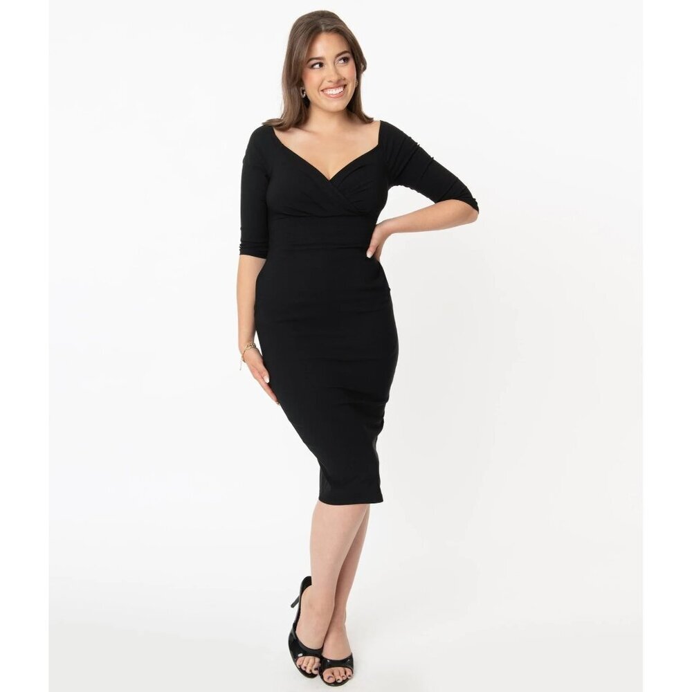 NWOT Unique Vintage Black Shailene Pencil Dress L